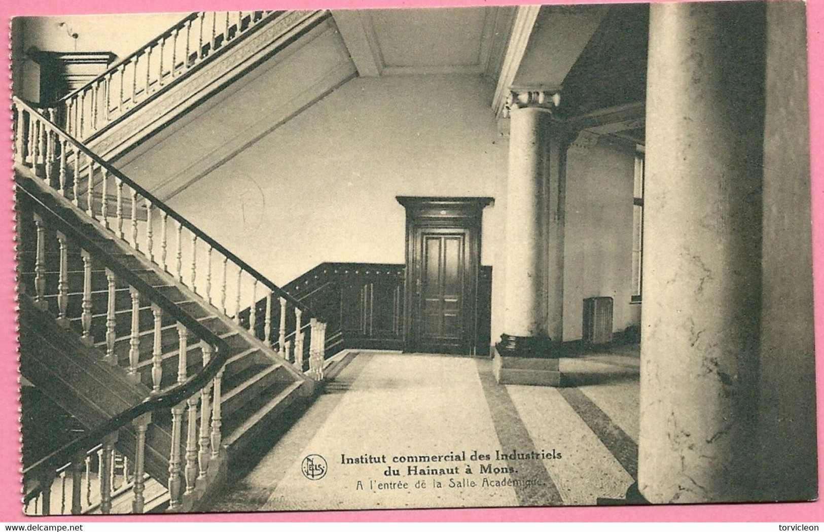 C.P. Mons  = Institut Commercial Des Industriels Du Hainaut  :  A  L'  Entrée De La Salle Academique - Mons