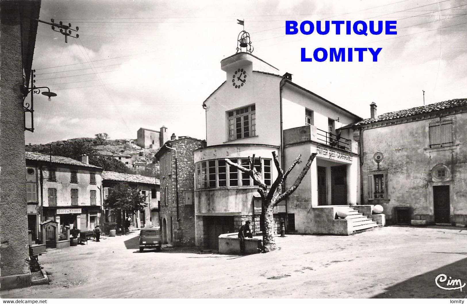 83 Comps Sur Artuby La Place De La Mairie CPSM PF Foyer Des Campagnes Café De France - Comps-sur-Artuby