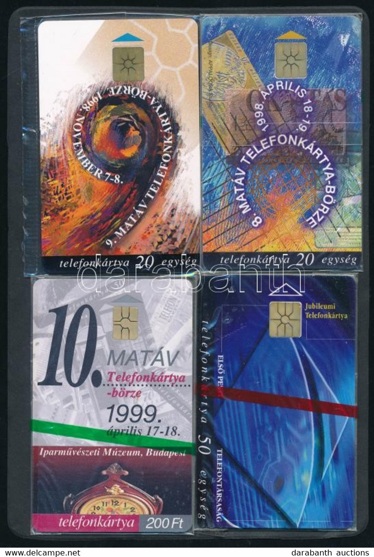 1997-1999 3 Db MATÁV Börze Telefonkártya + 1 Db Első Pesti Telefontársaság Jubileumi Telefonkártya Eredeti Bontatlan Cso - Unclassified