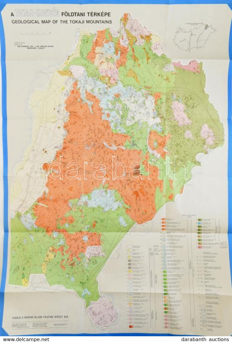 1976 A Tokaji-hegység Földtani Térképe, Magyar Állami Földtani Intézet, 79×115 Cm - Altri & Non Classificati