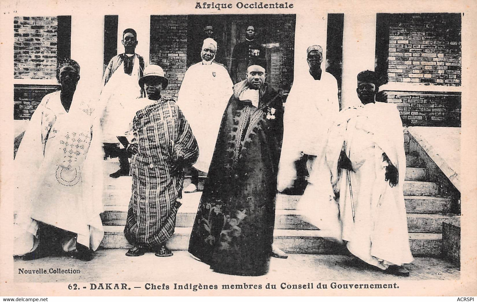 SENEGAL DAKAR  Chefs Indigenes Membres Du Conseil Du Gouvernement Carte Vierge  (2 Scans) N° 83 \ML4033 - Senegal