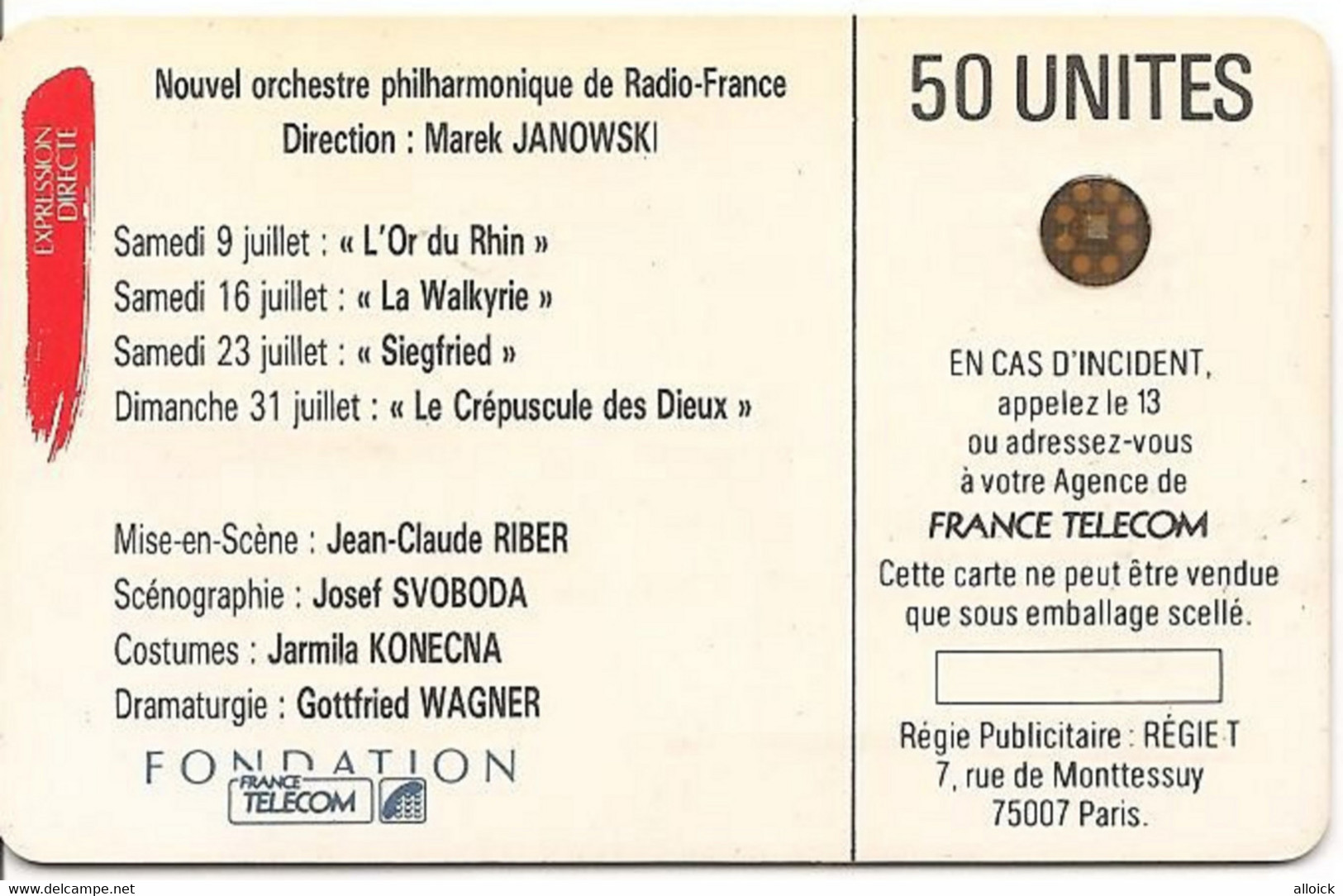 F23A  -  Utilisée TB/TTB  -  WAGNER  -  Chorégie D'Orange    -     Voir Annonce Et Scans  !!! - 1988