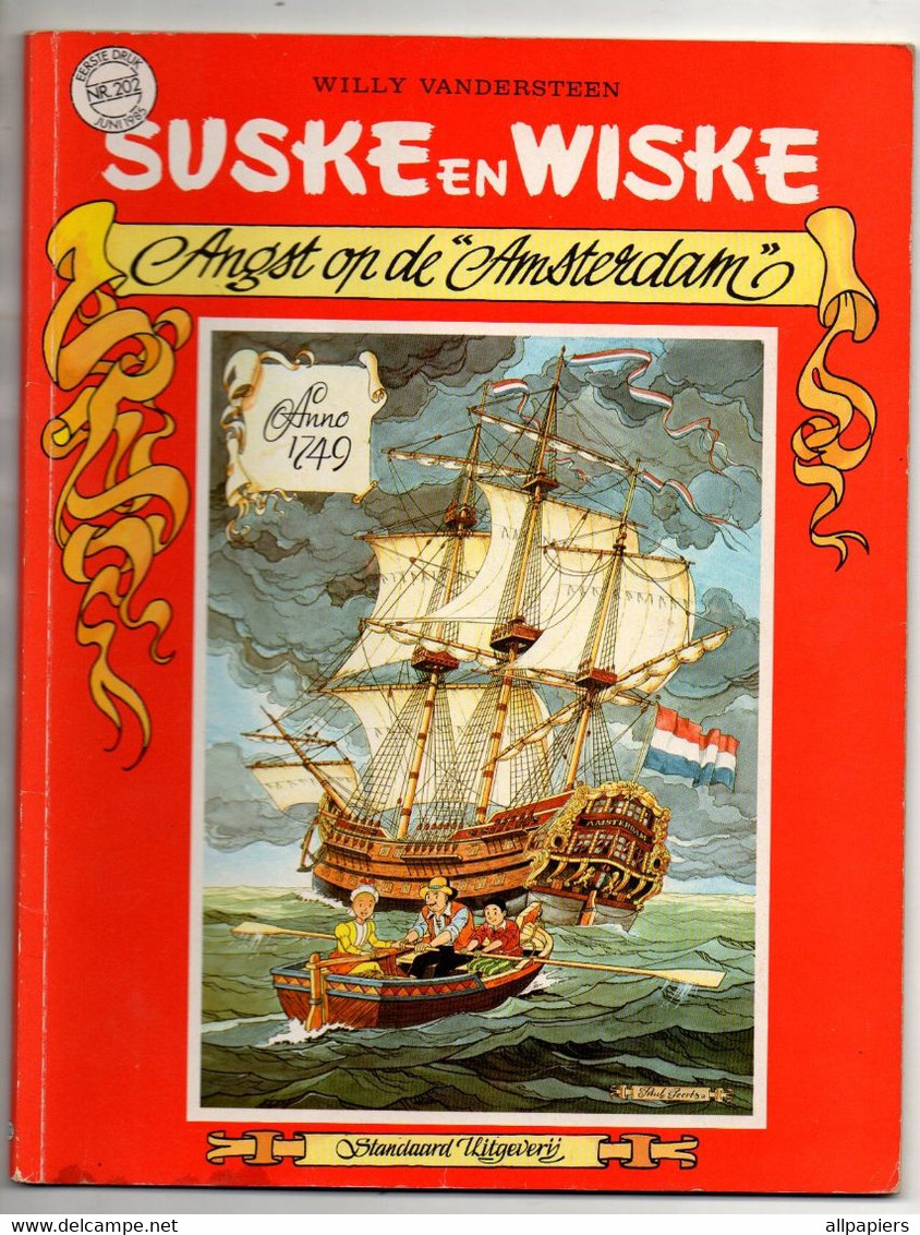 Suske En Wiske N°202 Angst Op De "Amsterdam" Anno 1749 Par Vandersteen - Standaard Uitgeverij De 1985 - D/1985/0034/228 - Suske & Wiske