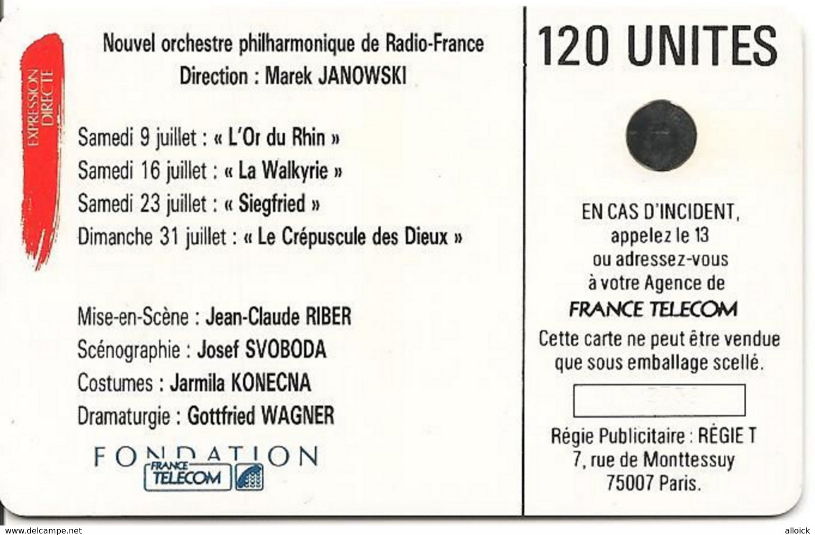 F24 -  Utilisée LUXE  -  WAGNER  -  Chorégie D'Orange    -     Voir Annonce Et Scans  !!! - 1988