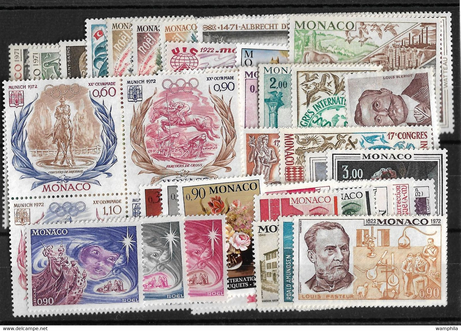 Monaco Année Complète 1972, 49 Timbres**/ Neufs Sans Charnière. Cote 72€. - Komplette Jahrgänge