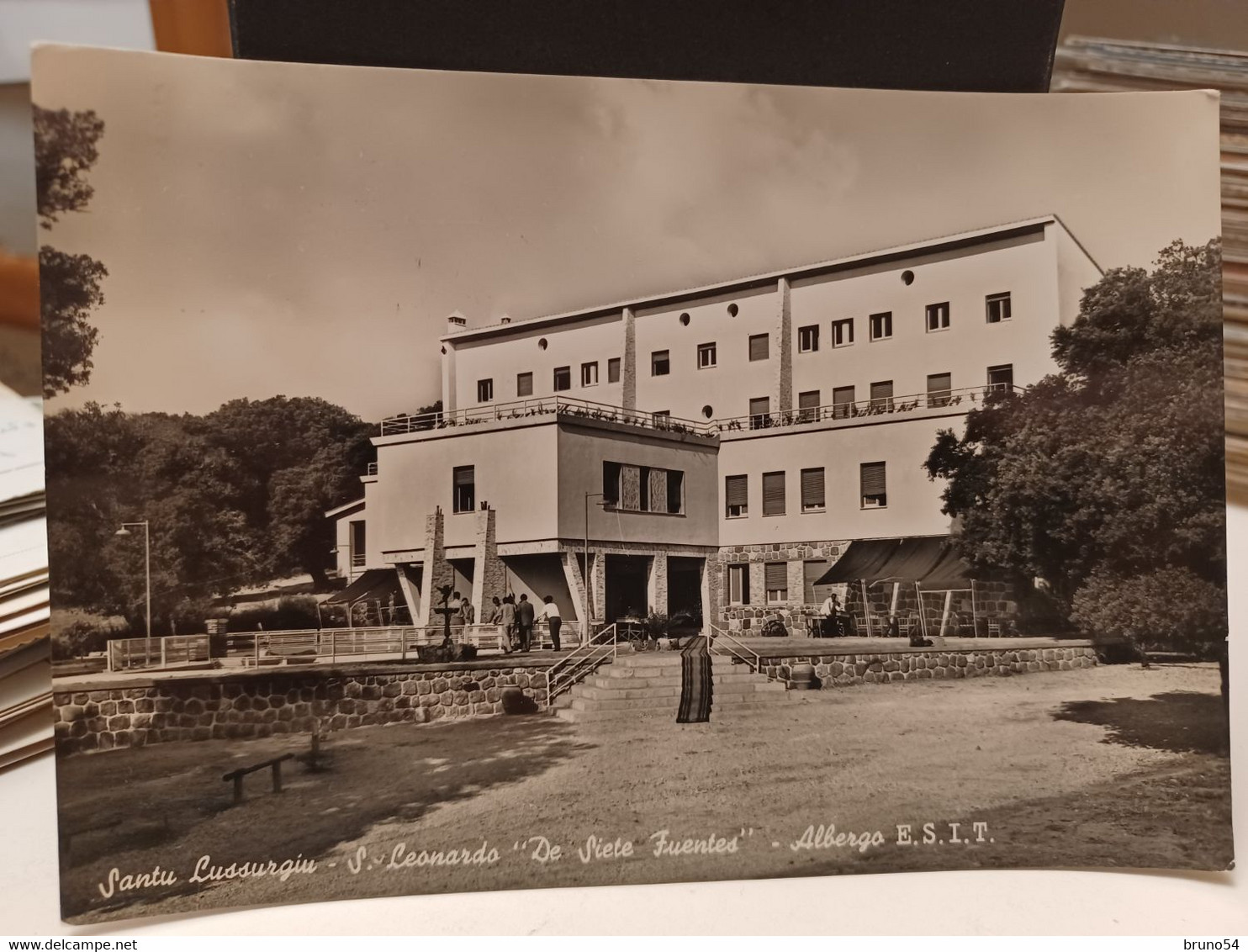 Cartolina Santu Lussurgiu Provincia Oristano Albergo E.S.I.T.  S.Leonardo De Siete Fuentes 1958 - Oristano