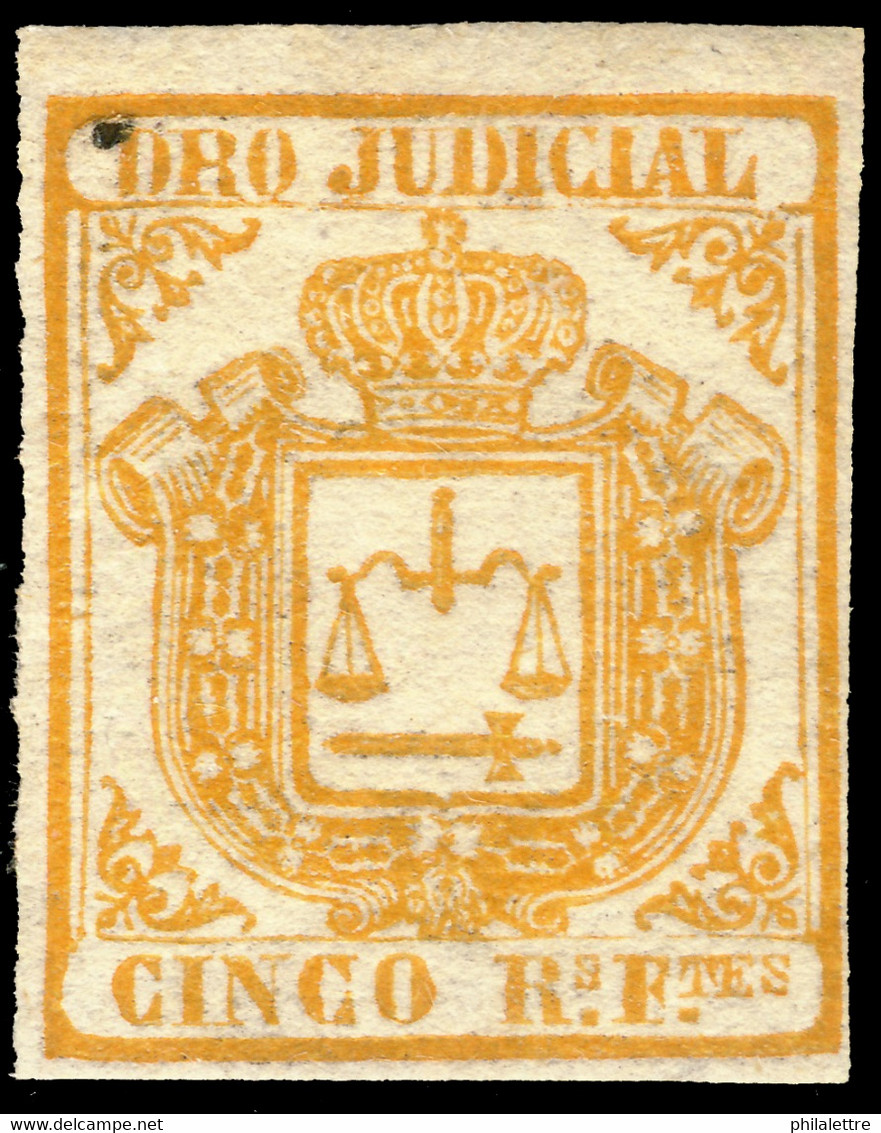 DEPENDENCIAS ESPAÑOLAS - Derecho Judicial (1856/65) 5R Naranja - Nuevo / Mint ** (d) - Fiscale Zegels