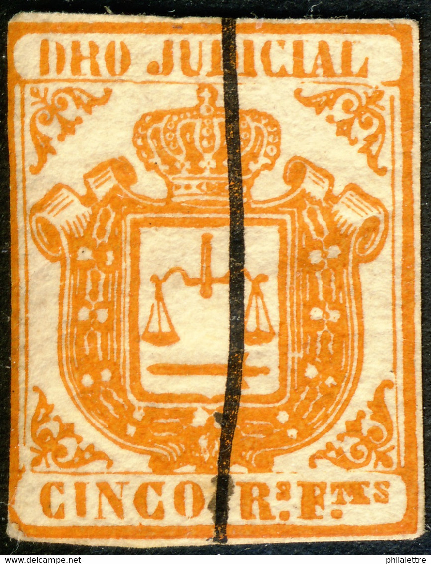 DEPENDENCIAS ESPAÑOLAS - Derecho Judicial (1856/65) 5R Naranja Brillante - Usado / Used ° - Fiscales