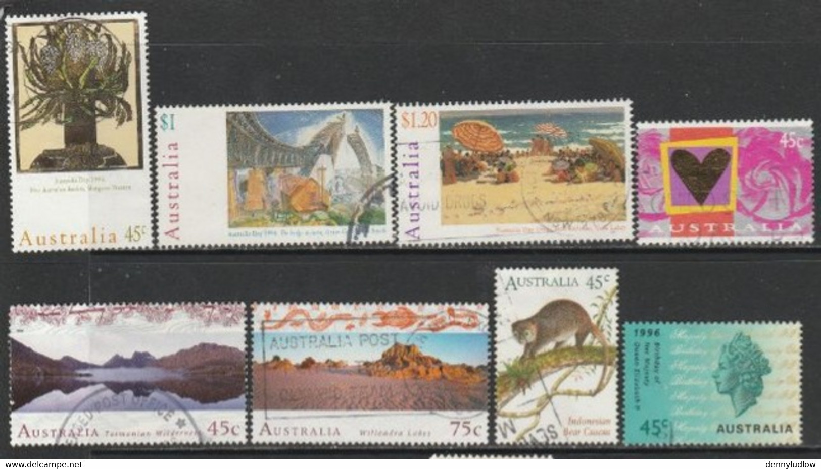 Australia  1996    Sc#1476, 78-80, 85-6 Better  Used   2016 Scott Value $8.80 - Oblitérés