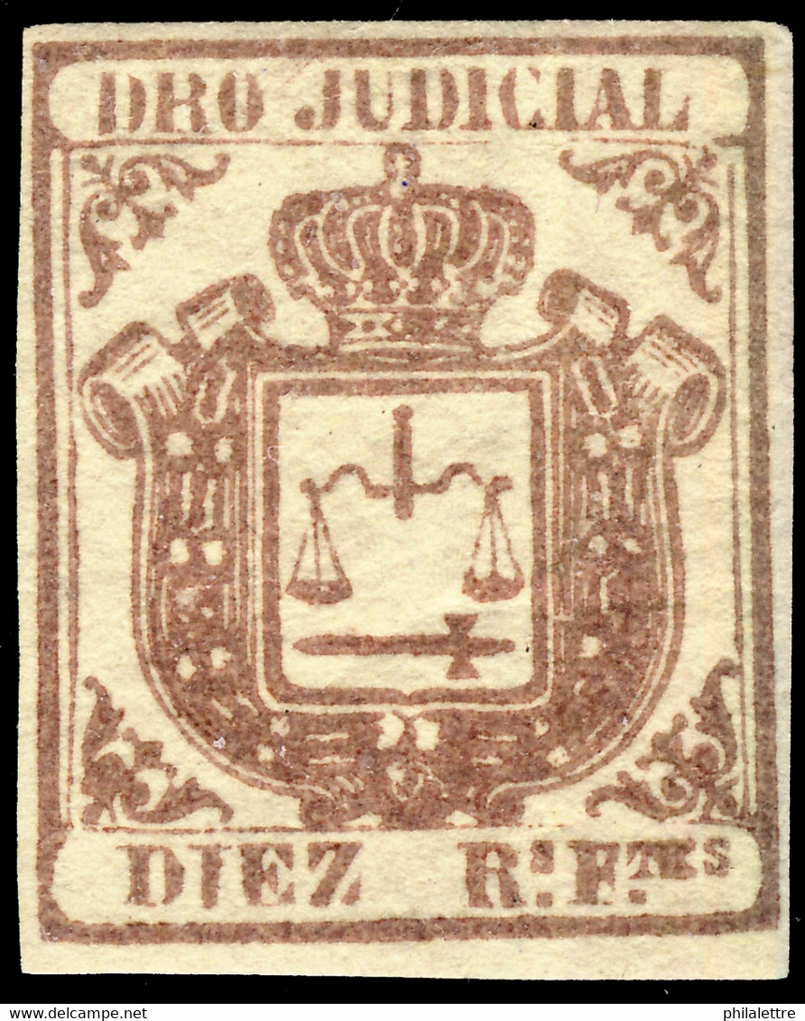 DEPENDENCIAS ESPAÑOLAS - Derecho Judicial (1856/65) 10R Malva Claro - Nuevo / Mint * - Fiscale Zegels