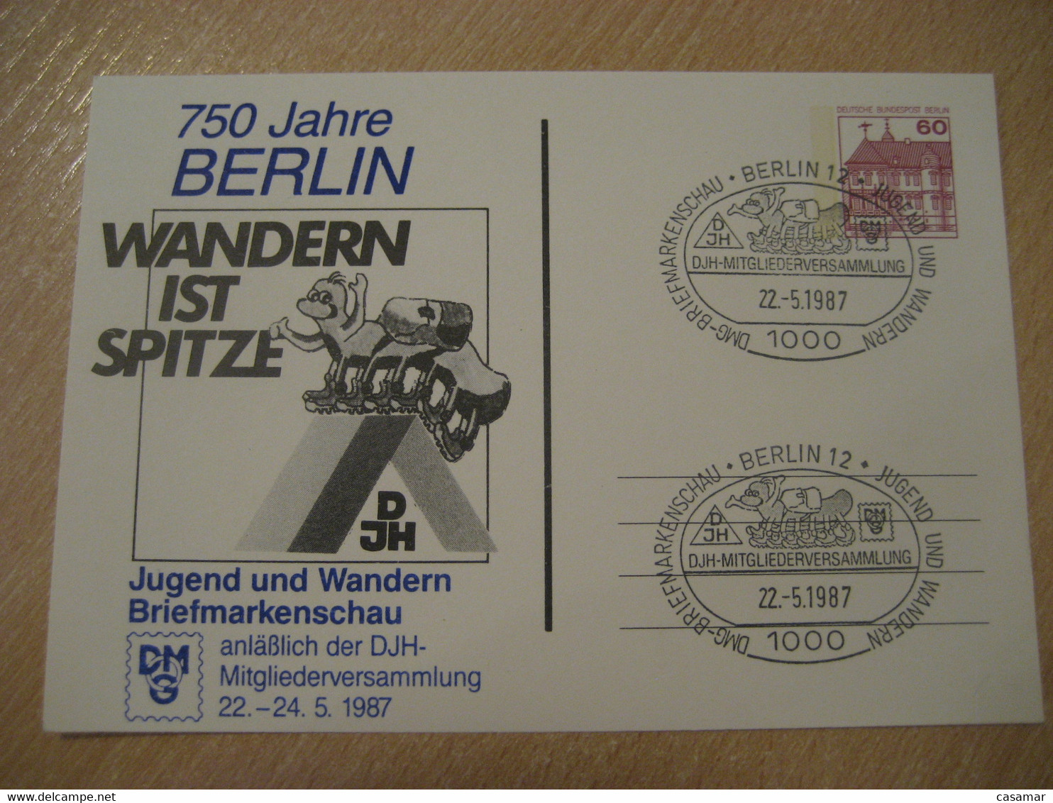 BERLIN 1987 Briefmarkenschau Private Cancel Postal Stationery Card BERLIN GERMANY - Cartoline Private - Usati