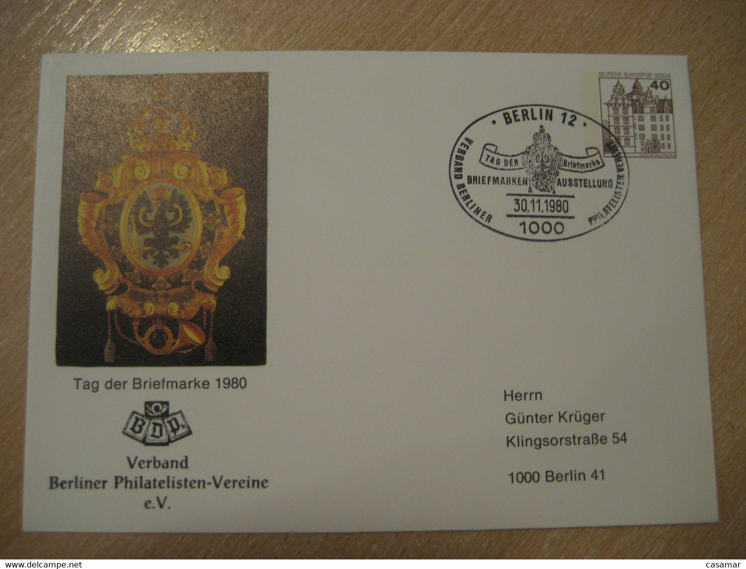 BERLIN 1980 Briefmarken Ausstellung Private Cancel Postal Stationery Cover BERLIN GERMANY - Privatumschläge - Gebraucht