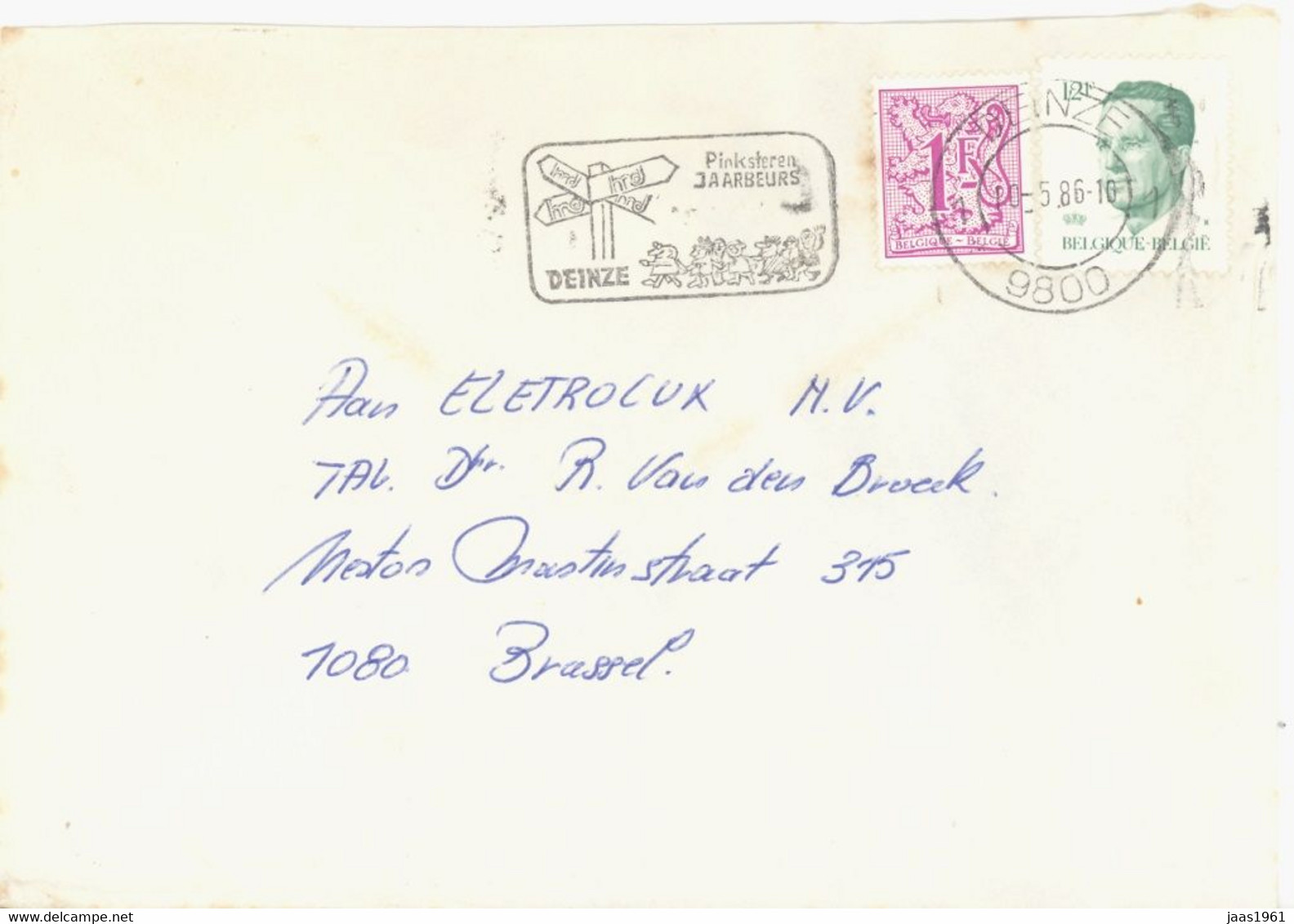 BELGIUM. POSTMARK. DEINZE. 1986 - Altri & Non Classificati