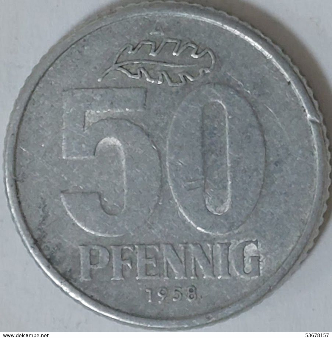 Germany - GDR - 50 Pfennig, 1958, KM# 12.1 - 50 Pfennig