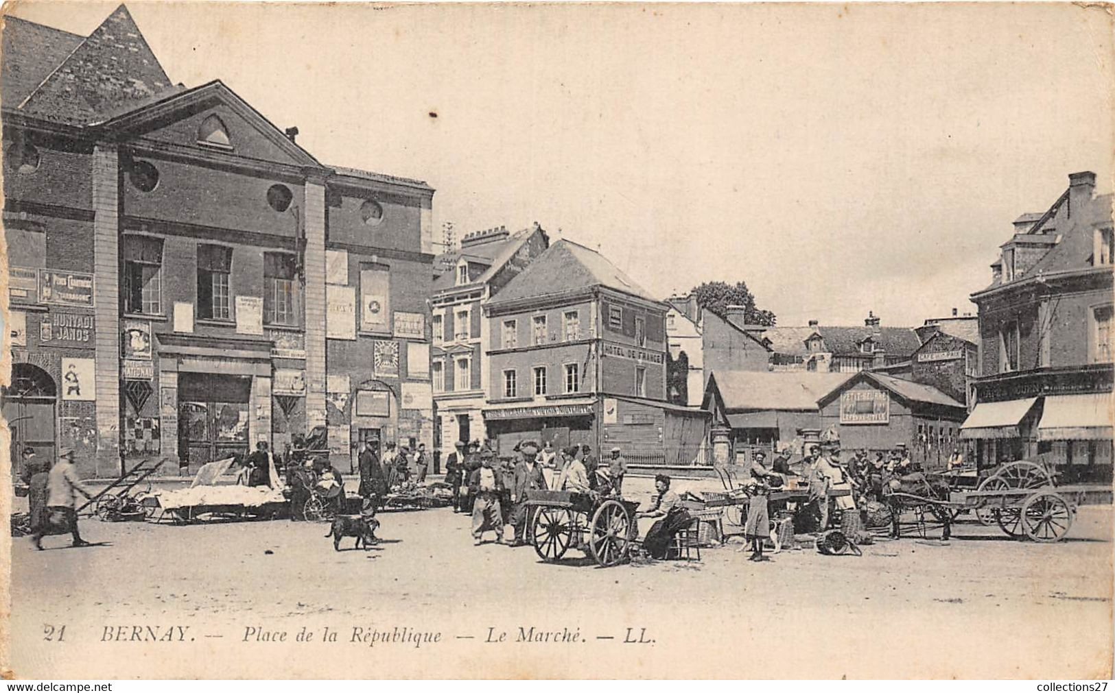 27-BERNAY- PLACE DE LA REPUBLIQUE - LE MARCHE - Bernay