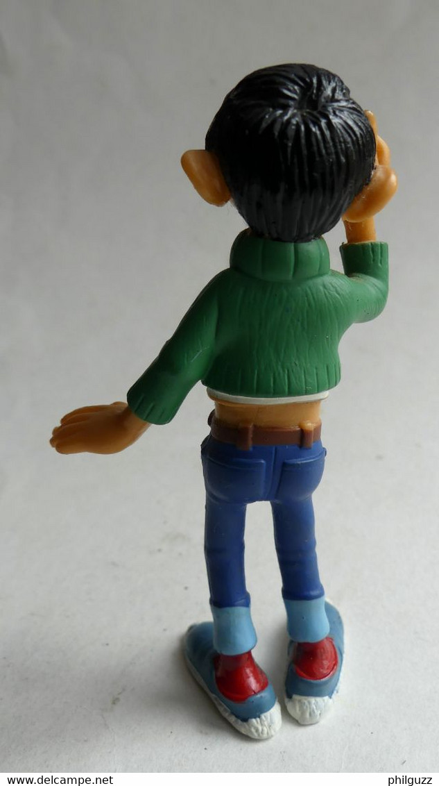 Figurine GASTON LAGAFFE à Une Idée PLASTOY 1988 - FRANQUIN 2ème Tirage Visage Couleur Du Plastique - Figurines En Plastique