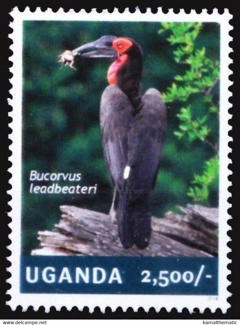 Uganda 2014 MNH, Southern Ground-hornbill, Birds, Hornbills - Cuculi, Turaco