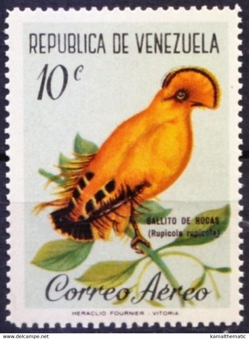 Venezuela 1961 MNH, Guianan Cock-of-the-rock, Birds - Grey Partridge