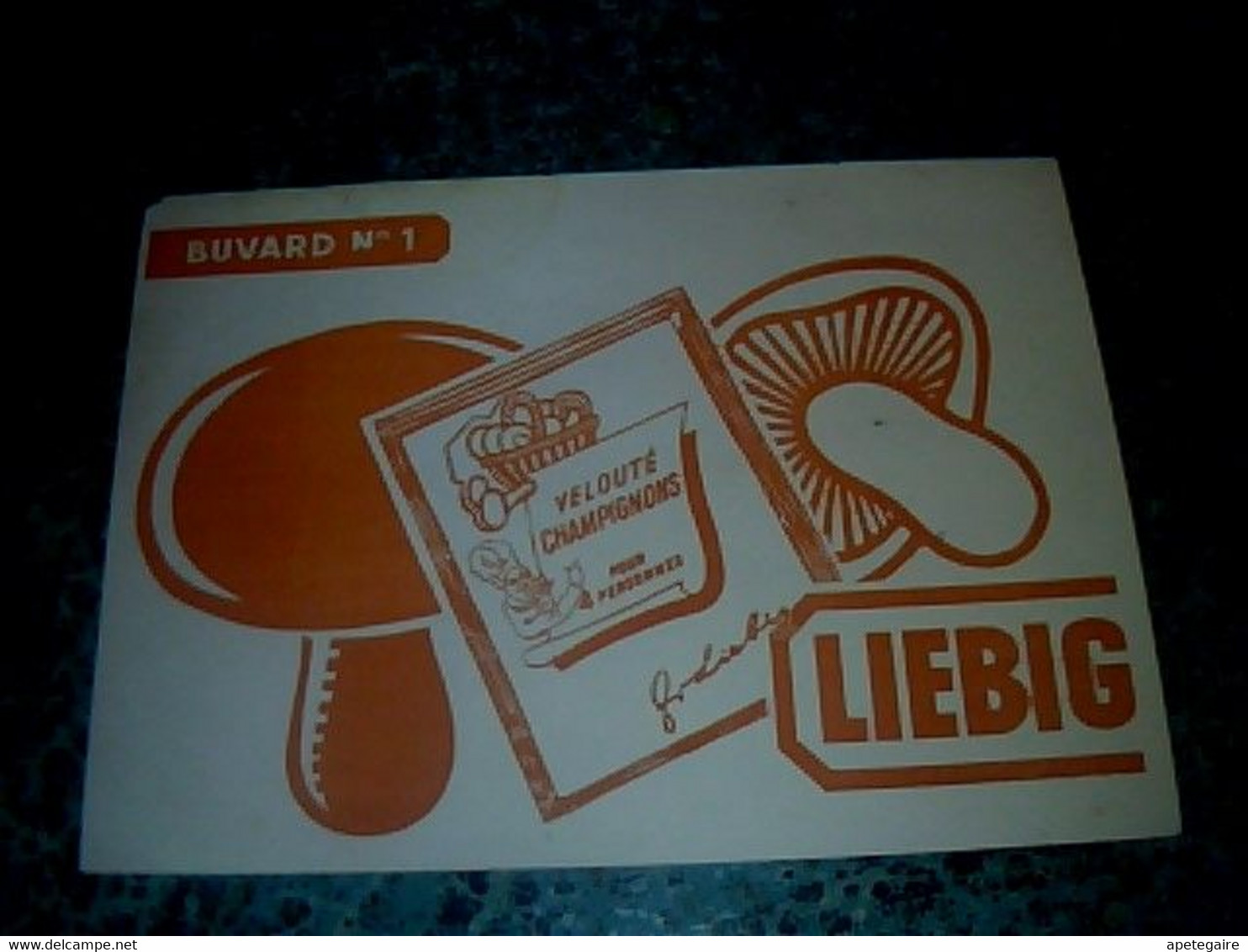 Vieux Papier Buvard N° 1 Liebig Velouté Aux Champignons - L