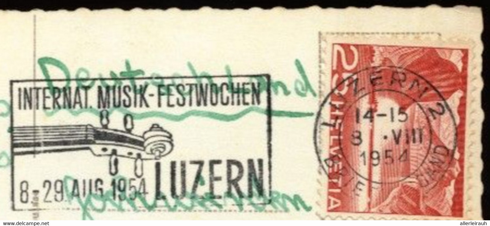 Zürich Und Die Alpen - 1954 Mit Sonderstempel Musikfestwochen Luzern - Gelaufen - Circulé - Laufen-Uhwiesen 