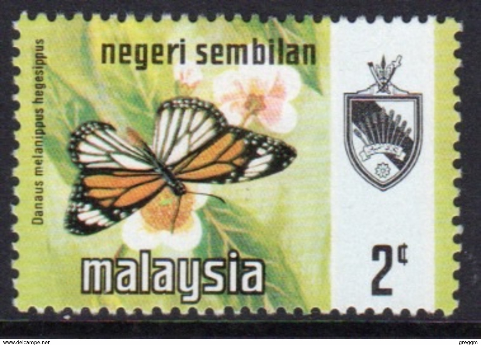 Malaysia Negri Sembilan 1971 Single 2c Stamp From The Butterflies Set In Mounted Mint - Negri Sembilan