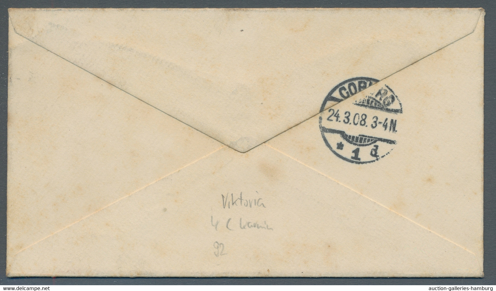 Hong Kong - Postal Stationery: 1908, "Edward VII." 2 Cents-Ganzsachenumschlag Mi - Entiers Postaux