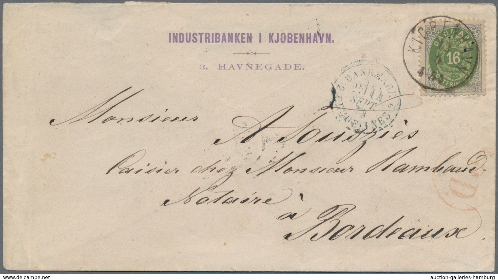 Denmark: 1878, 16 S Grey / Green, Number In The Frame, Perf Flaws, As Single Fra - Covers & Documents