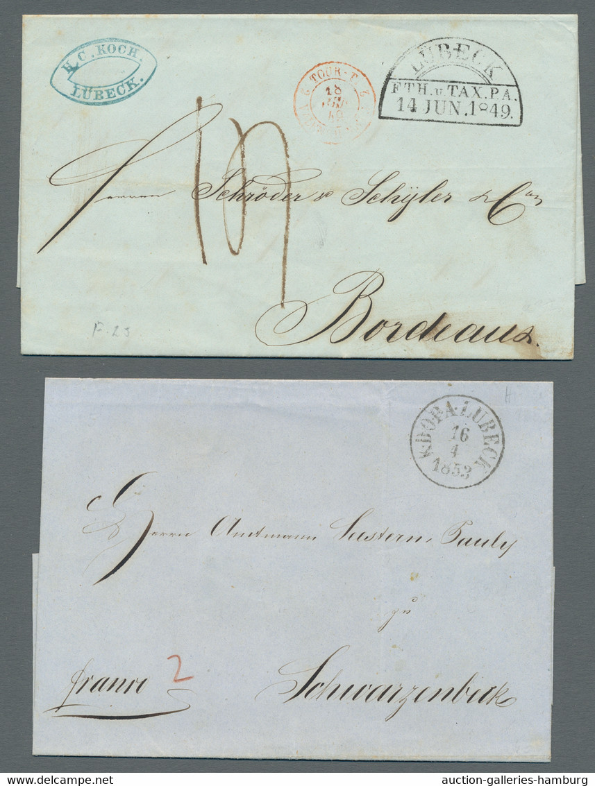 Lübeck - Vorphilatelie: 1830/59, Vier Schöne Vorphila-Briefe, Dabei Drei Nach Fr - Luebeck