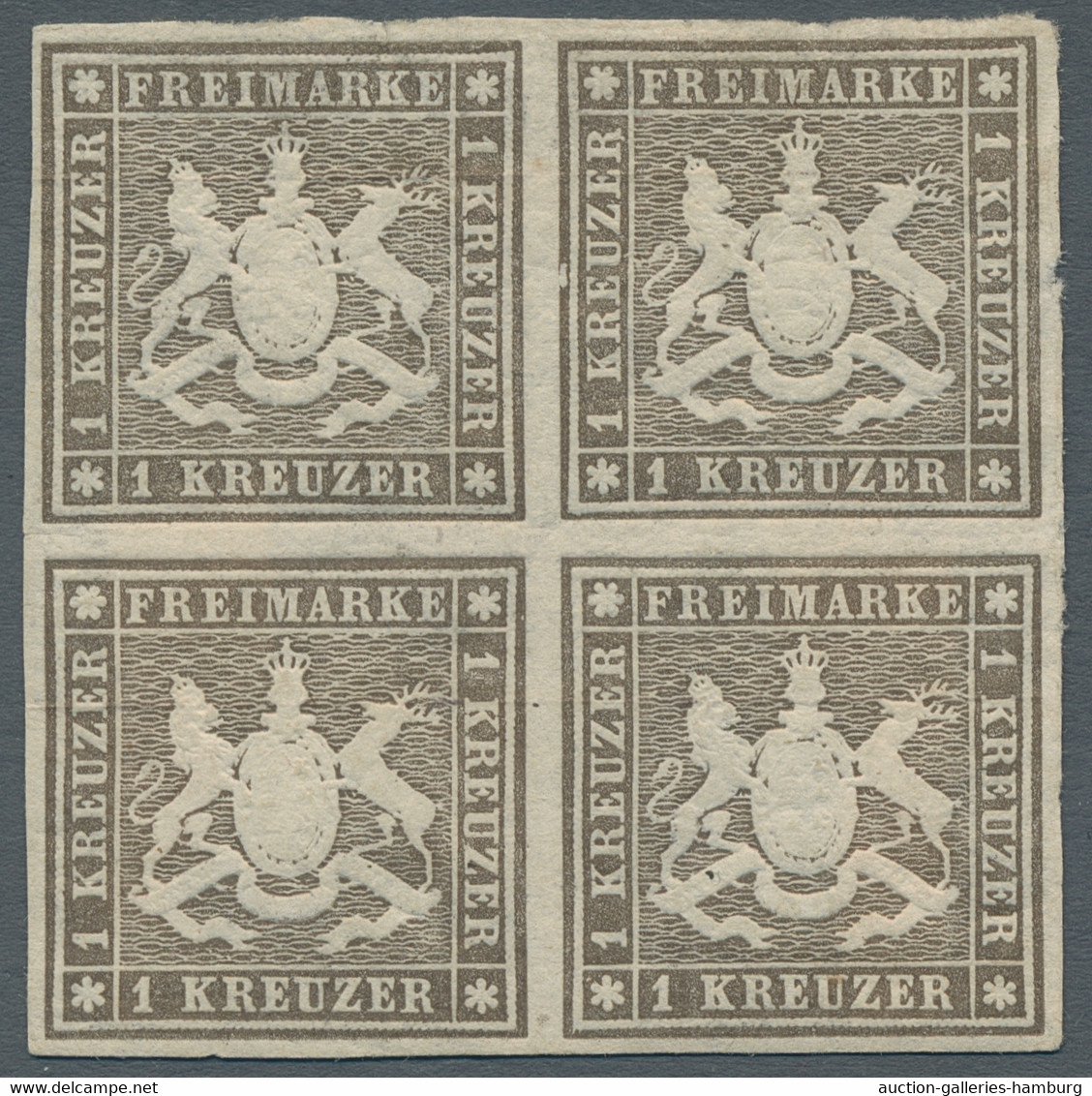 Württemberg - Marken Und Briefe: 1865, 1 Kreuzer Hellgraubraun, Neudruck Mit Waa - Other & Unclassified