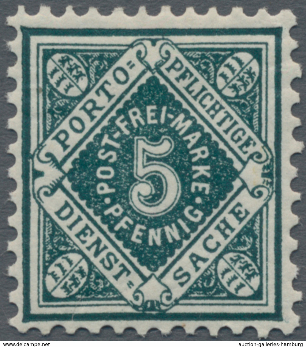 Württemberg - Marken Und Briefe: 1890, 5 Pf. Portpfl. Dienstsache Schwarzblaugrü - Other & Unclassified