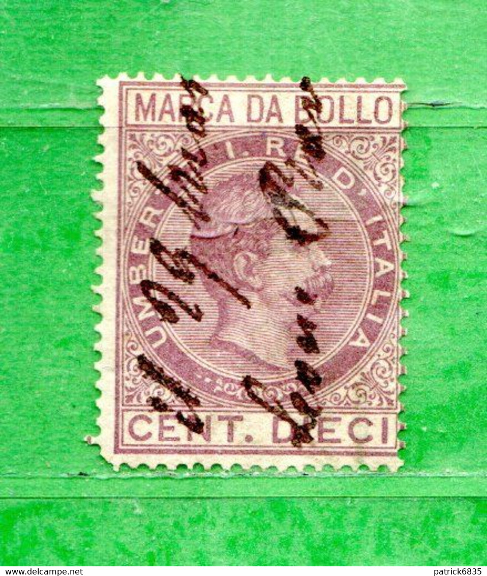 Marca Da Bollo A Tassa Fissa°- 1885/95- C. 10 , Cat.Unif . N°26. Fil. Corona. D. 14 - Revenue Stamps