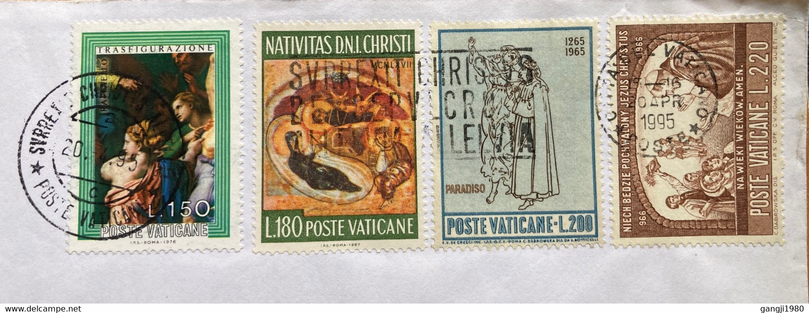 VATICAN 1995, MALTA MILITARY PRINTED COVER,4 STAMPS ,COUPLE,POPE ,CHRIST,ART ,PAINTING EXIST CHRIST SLOGAN USED COVER TO - Briefe U. Dokumente