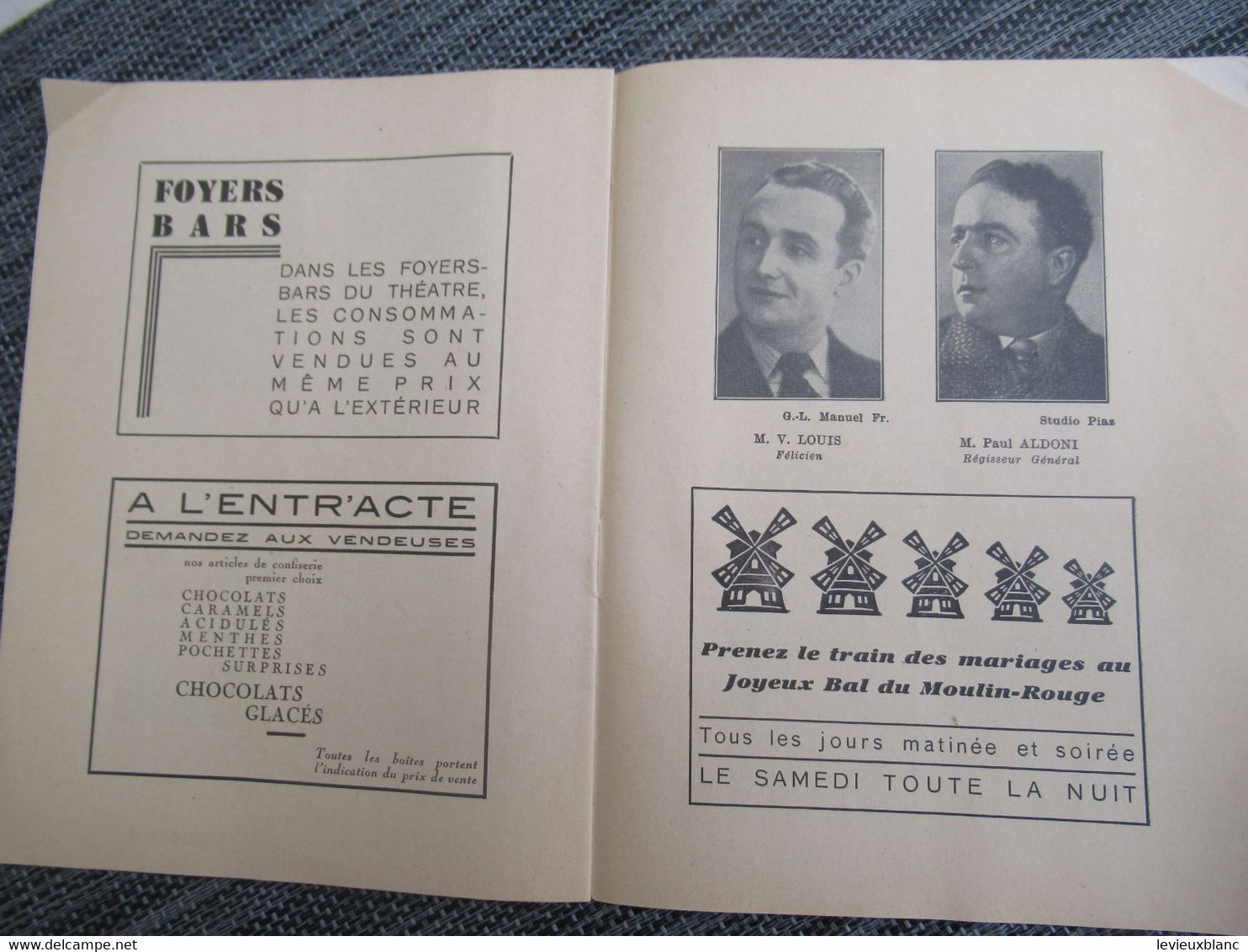 Programme ancien de théâtre/ALHAMBRA/ Véronique / Le Théâtre des Opérettes/Vanloo & Duval/vers 1932              PROG293