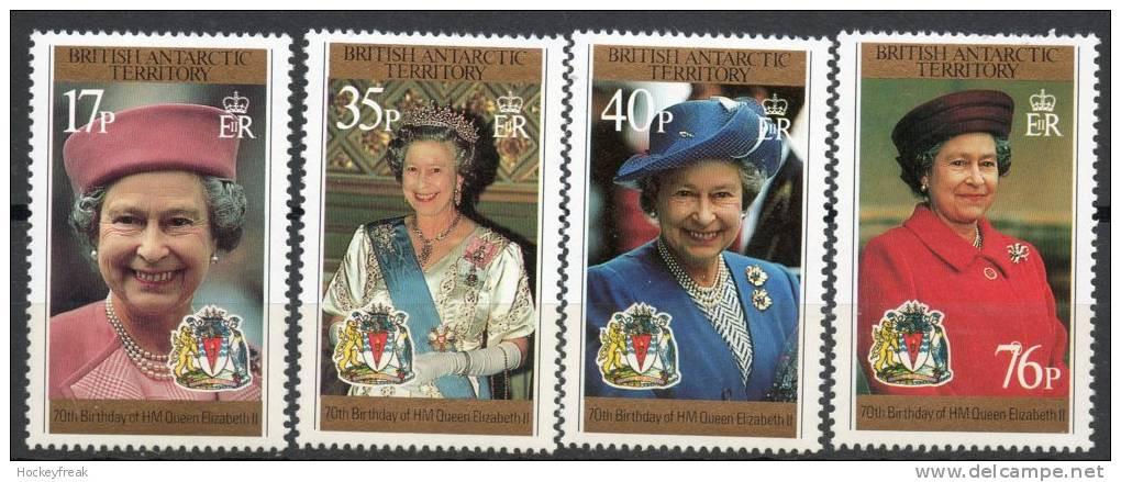 British Antarctic Territory 1996 - 70th Birthday Of HM Queen Elizabeth II SG270-273 MNH Cat £6.50 SG2015 - Otros & Sin Clasificación