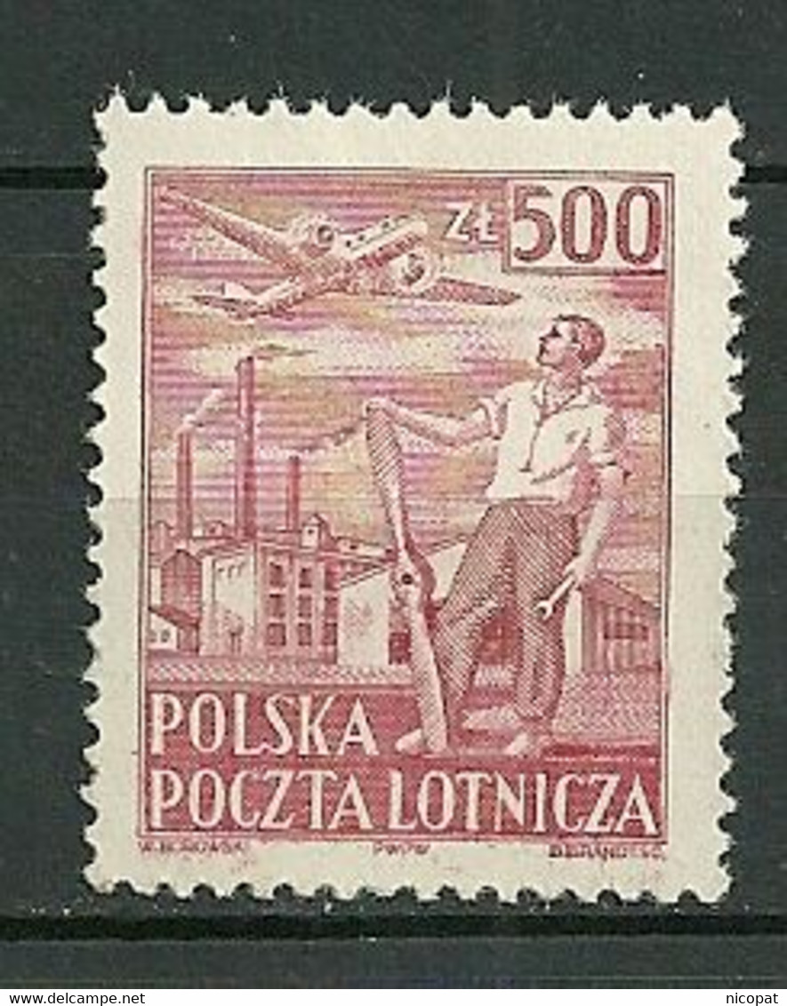 POLAND MNH ** PA 27 Aviation Avion Industrie Et Ouvrier - Nuevos