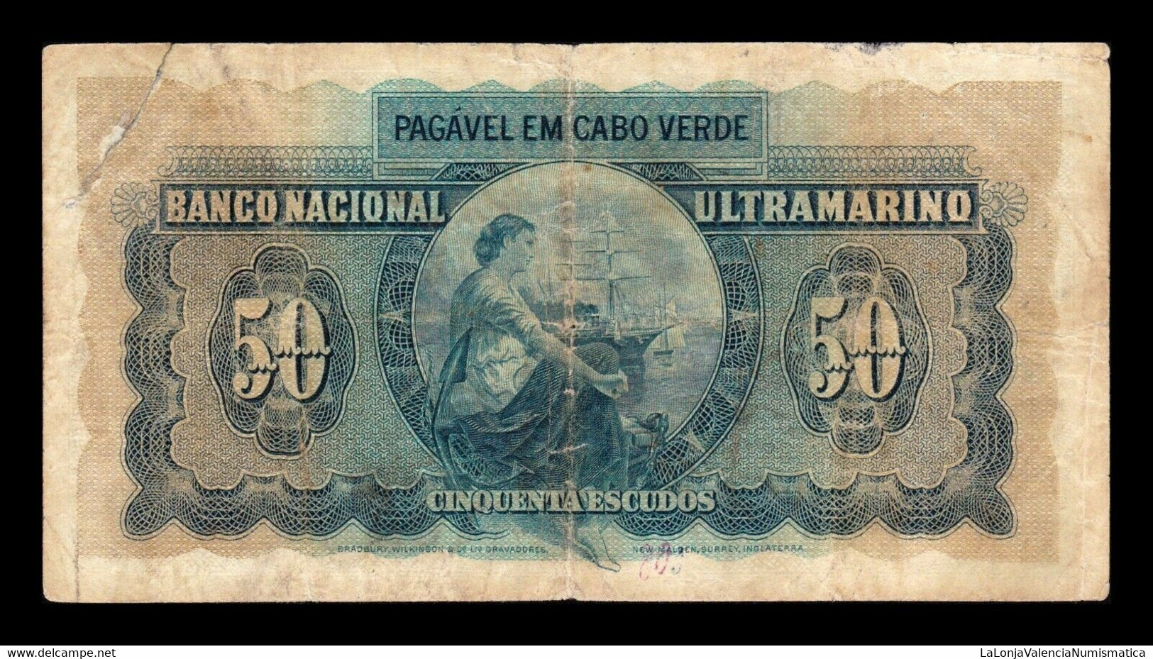 Cabo Cape Verde 50 Escudos 1958 Pick 48 BC F - Cap Vert