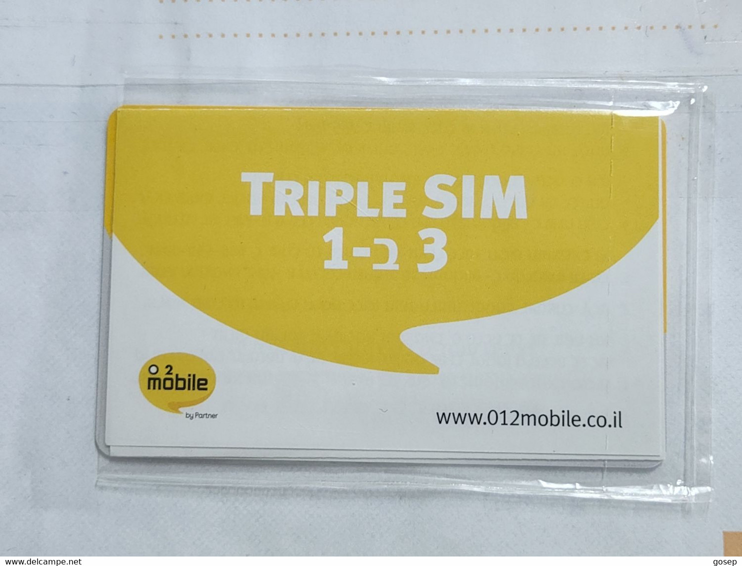 Israel-012tripe Sim 4G-(C)(89972011218031328452)(lokking Out Side)-mint Card+1prepiad Free - Collections