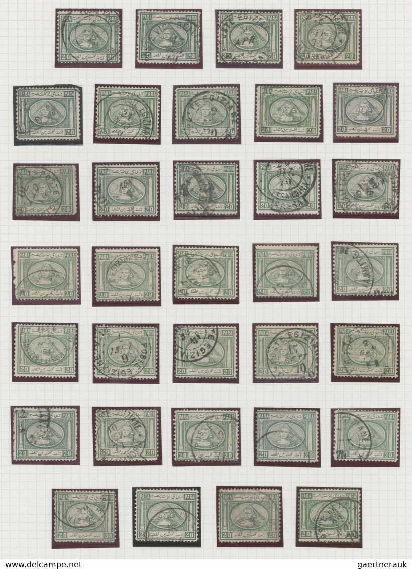 Egypt: 1867/1871, "Sphinx/Pyramid", Used Collection Of Apprx. 140 Stamps On Albu - 1915-1921 Britischer Schutzstaat