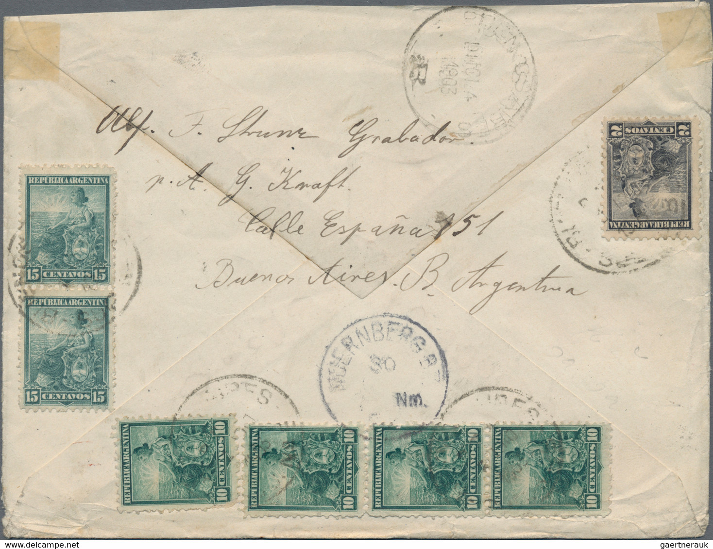 Argentina: 1888/1910, assortment of 17 covers/used stationeries and one front of