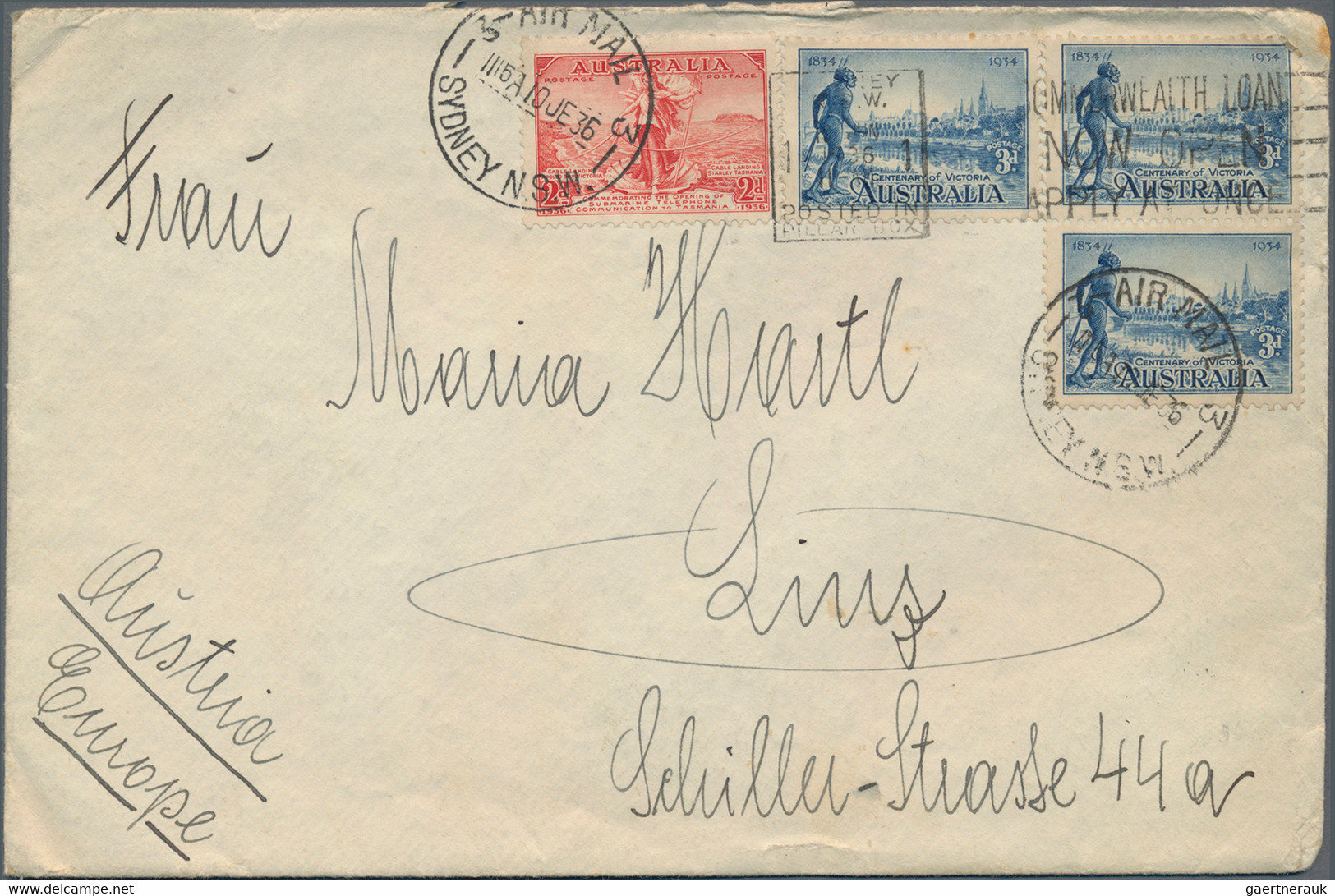 Australia: 1910/1960 (approx.), Lot With Approx. 50 Covers From Australia Includ - Sammlungen