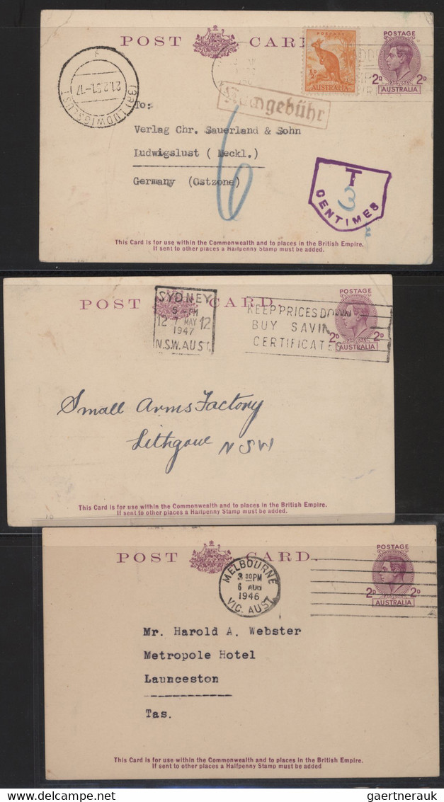 Australia - postal stationery: 1943/1953, 2d, 2 ½d and 3d KGVI POSTCARDS (BW P72