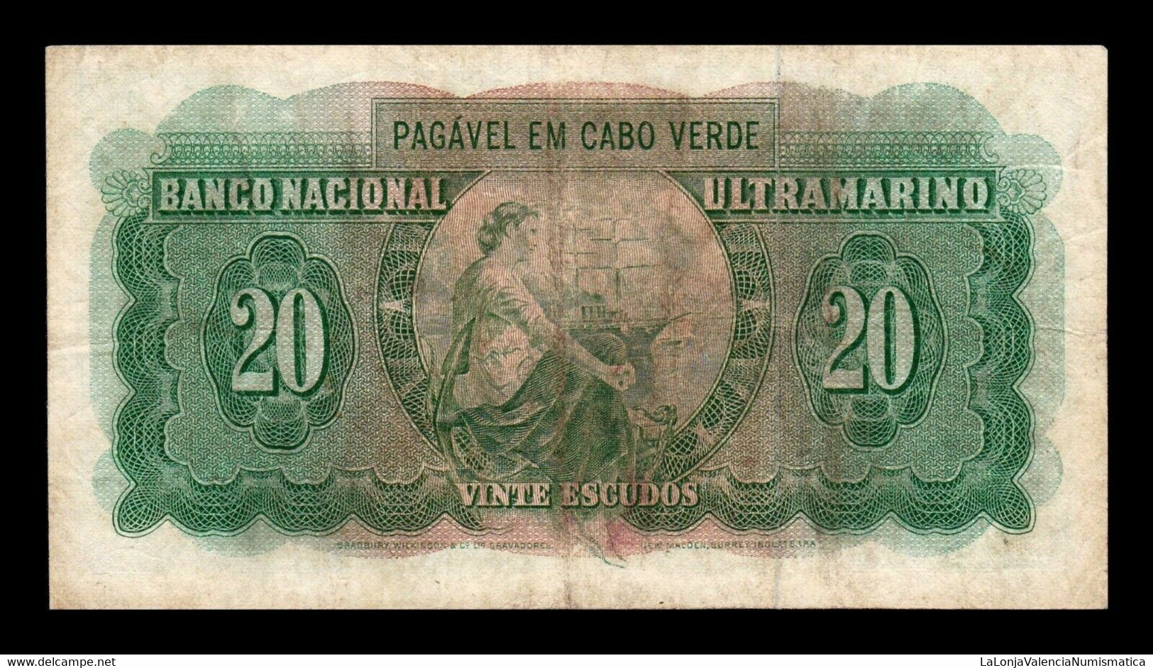 Cabo Cape Verde 20 Escudos 1972 Pick 52 BC+ F+ - Cap Verde