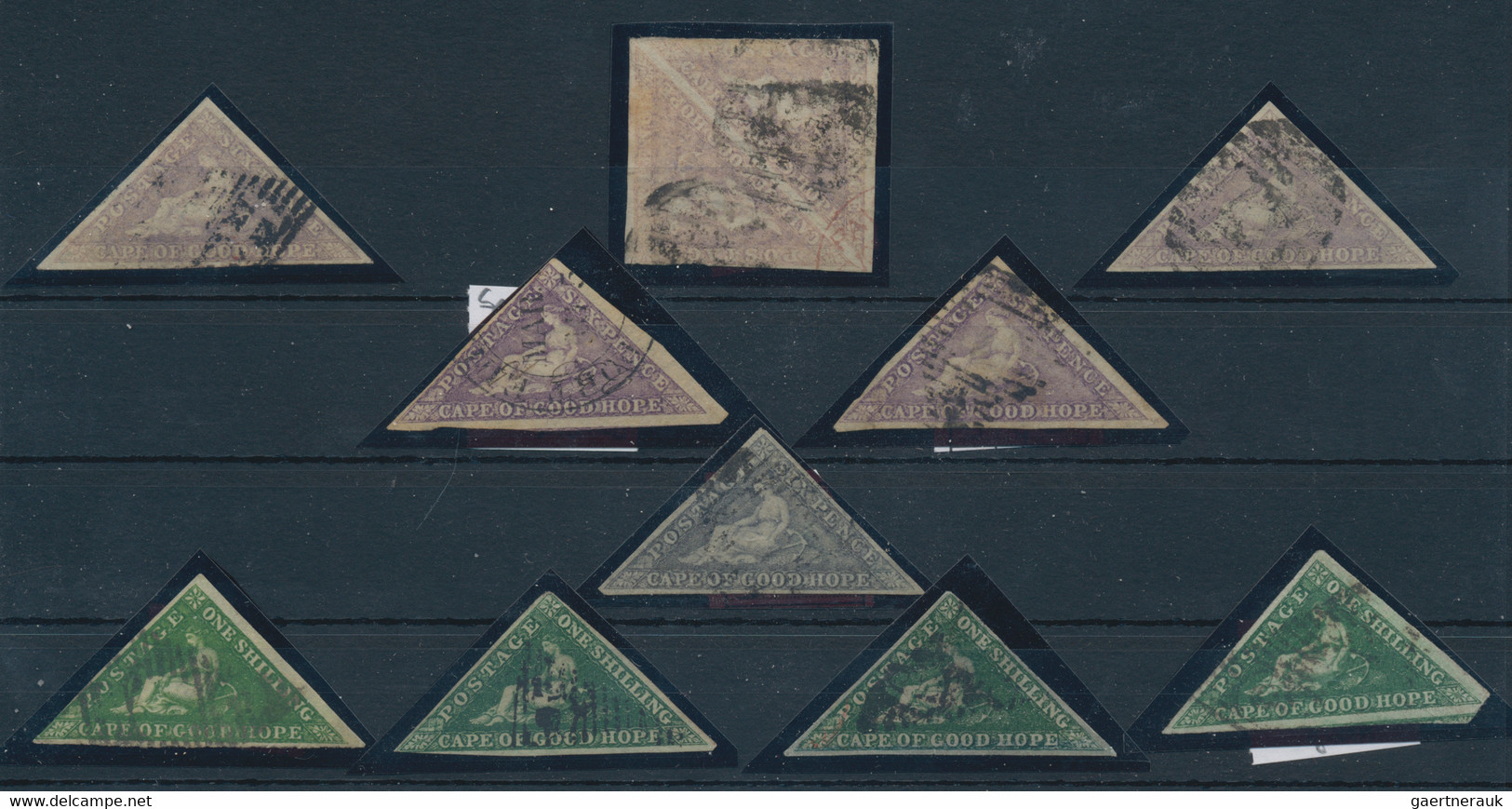 Cap of Good Hope: 1853/1863, very interesting collection "Cape of Good Hope" on