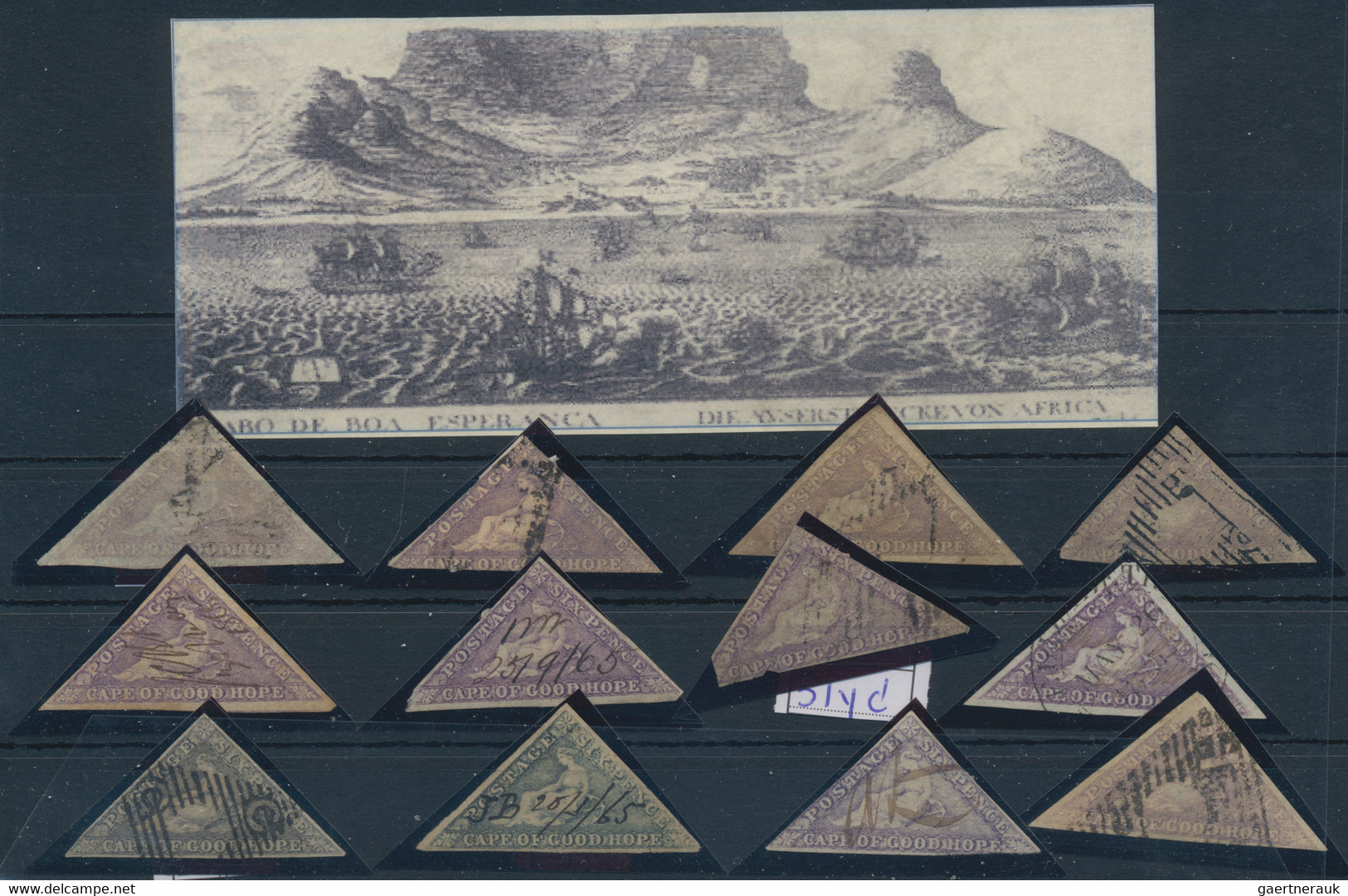Cap of Good Hope: 1853/1863, very interesting collection "Cape of Good Hope" on