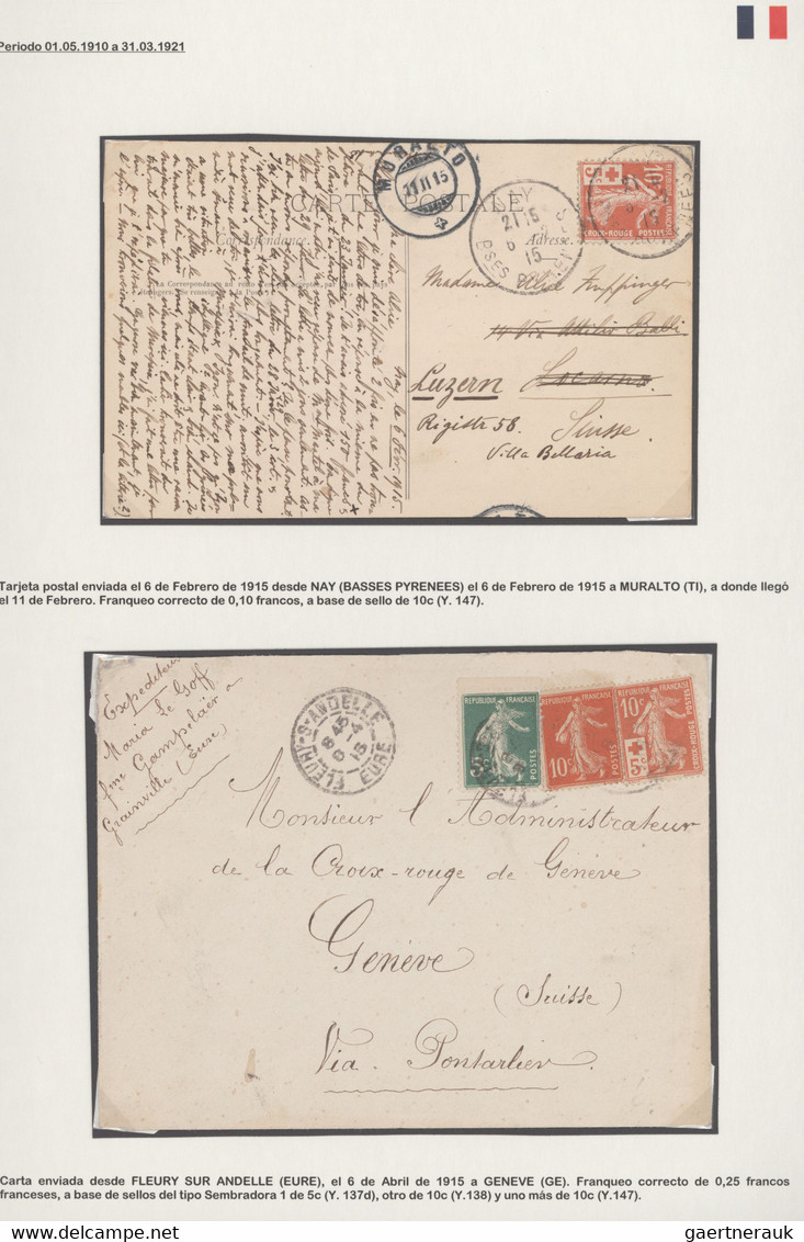 France: 1900/1939, Lot Of 82 Covers And 8 Parcel Bulletins All Sent From France - Collections