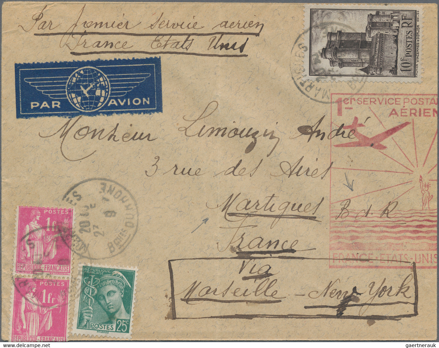 France: 1930's-60's Ca.- FRENCH AIRMAIL: Collection Of About 85 Covers, Postcard - Verzamelingen