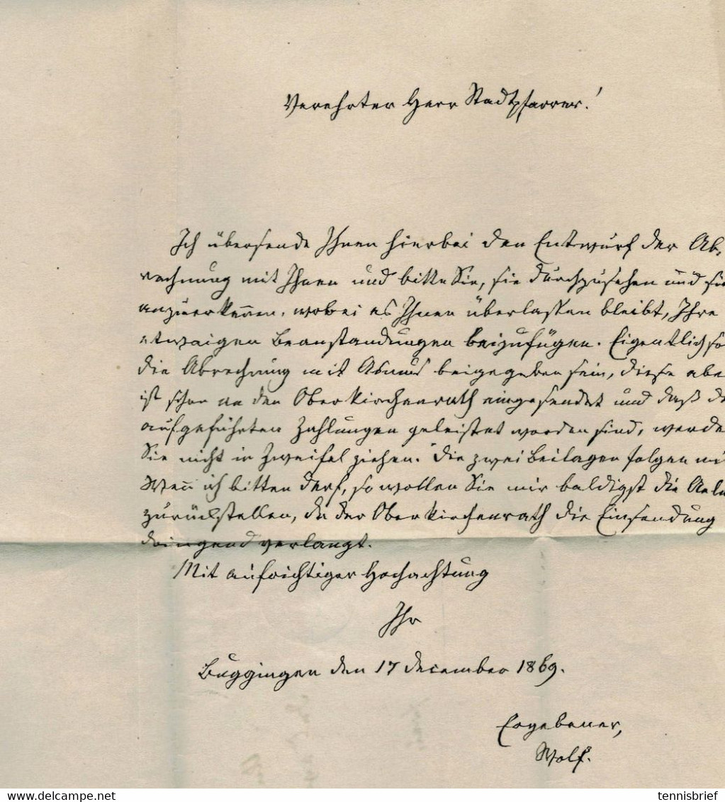 1869, 3 Kr. Brief, " Müllheim " Und Postablage  , # A6764 - Lettres & Documents