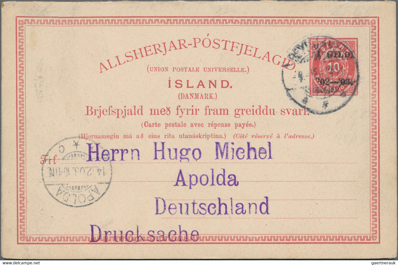 Iceland - Postal Stationery: 1880-1930: 84 Postal Stationery Cards, Double Cards - Ganzsachen