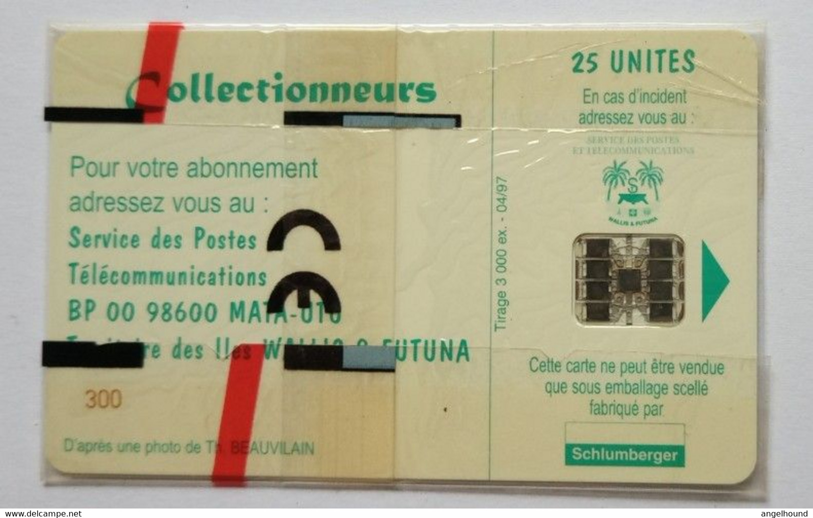 Wallis And Futuna 25 Units WF11A With Red Control Number ( Only 600 Issued) - Wallis Und Futuna