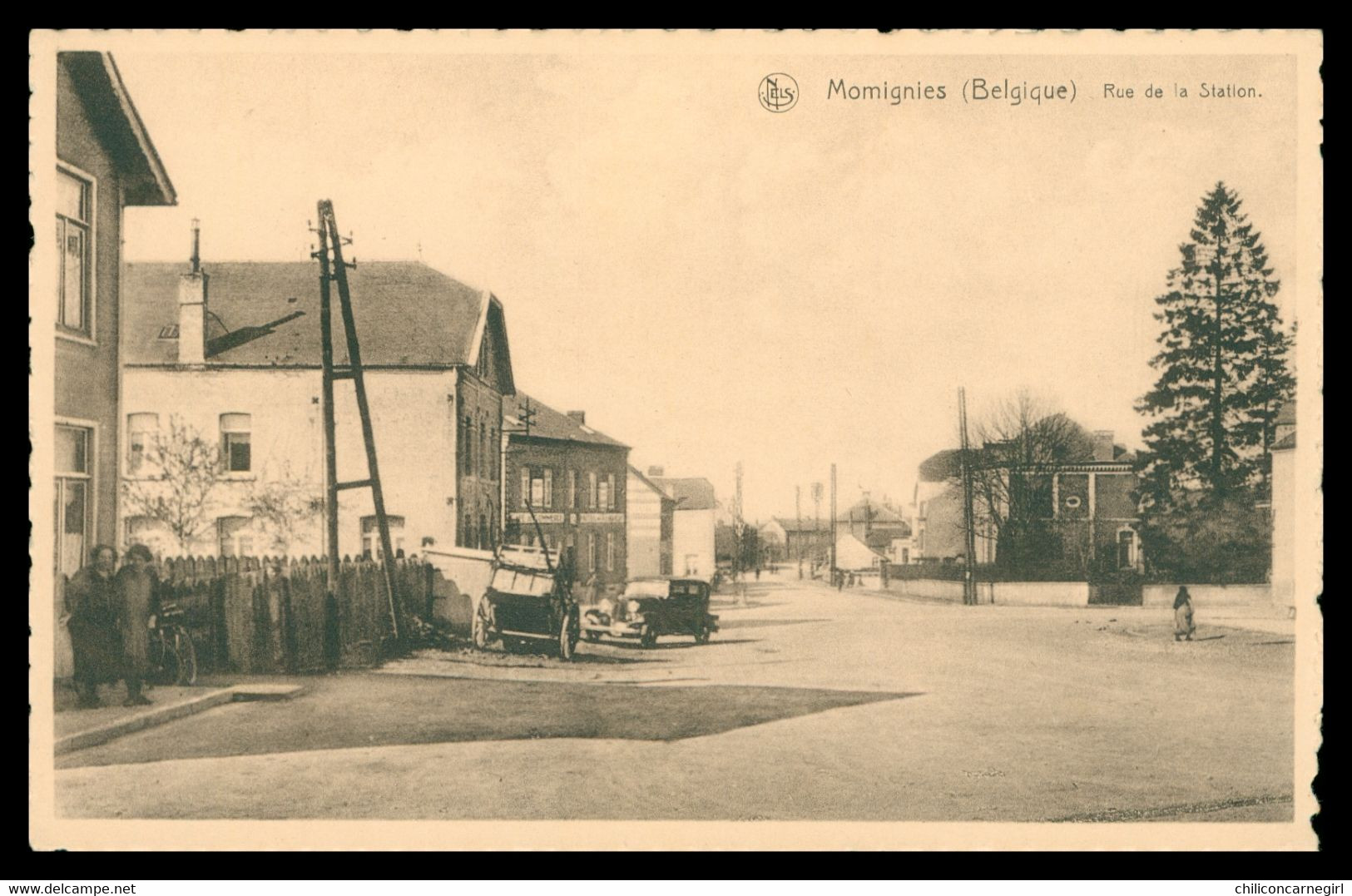 MOMIGNIES - Rue De La Station - Vieille Voiture - Animée - Edit. J. GERDAY LEMYE - NELS - Momignies